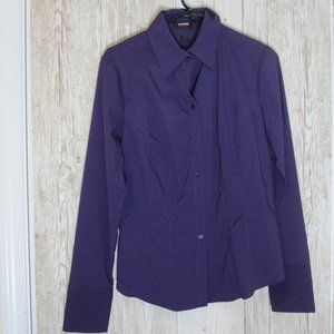 Express Purple Stretch Button Down Size 12